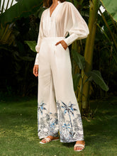 Low-Waist Floral Print Pants With Pockets