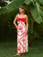 Backless Tropical Print Cami Dress