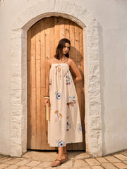 Graphic Print Tie-Front Cami Dress