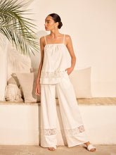 Cotton Pants Set With Lace Panels