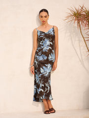 Floral Print Sleeveless Tie-Back Dress