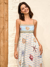 Seashell Print Cami Dress With Pockets