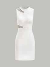 Cut-Out Chain Detail Knit Dress