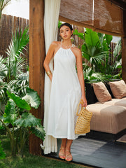 Macrame Back Halter Dress