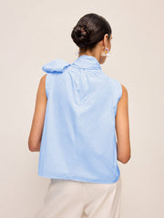 Oversized Bow Neck Sleeveless Top