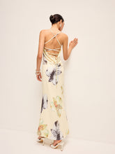 Backless Lace-Up Floral Dress