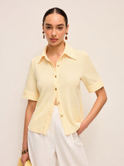 Short Sleeve Knit Polo Shirt