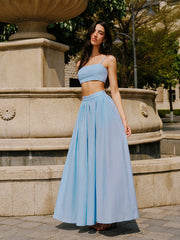 Cotton & Linen Pocket Detail Skirt Set