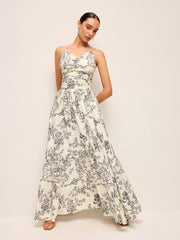 Floral Print Ruched Cami Dress