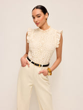 Sleeveless Crochet Lace Top With Ruffle Trim