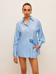 Striped Tie-Back Shirt