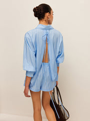 Striped Tie-Back Shirt