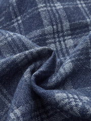 Checkered Print Mid-Waist Denim Short