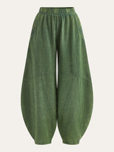 Distressed Paneled Loose Lantern Pants