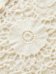 Crochet Lace Buttoned Cardigan