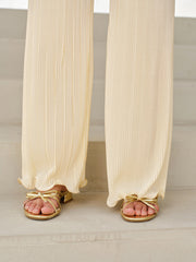 Mid-Rise Vertical Pleated Pants