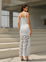 Cut-Out Pattern Maxi Skirt Set
