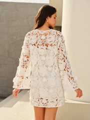 2 in 1 Floral Lace Cover-Up Style Dress