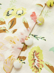 Floral Print Button Detail Dress With Belt