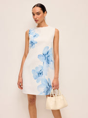Floral Tye-Dye-Print Zipper Dress