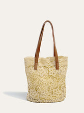 Lace Embellished Tote Bag