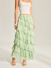 Semi-Sheer Golden Polka Dot Chiffon Tiered Skirt