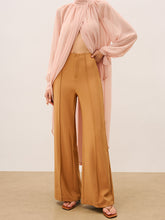 Trimmed Mid-Rise Wide-Leg Pants