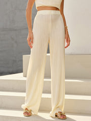 Mid-Rise Vertical Pleated Pants