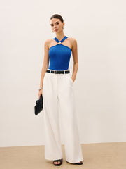 Halter-Neck Knit Top