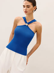 Halter-Neck Knit Top