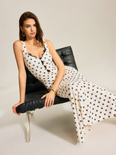 Polka Dot Two-Piece Maxi Dress with Lace Camisole