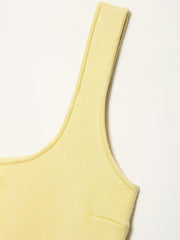 Curved Hem Ribbed Knit Vest