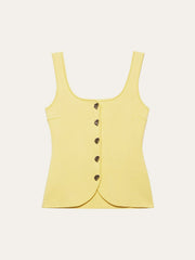 Curved Hem Ribbed Knit Vest