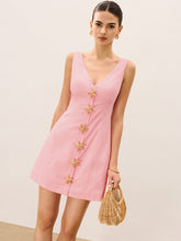 Sleeveless Mini Dress with Starfish Button