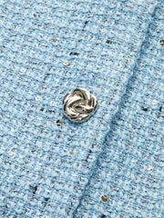 Tweed Sleeveless Belted Vest