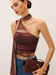 Dradient Top With Scarf-Detail