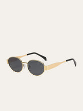 Gold-Trim Oval Sunglasses