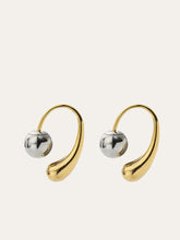 Two-Tone Abstract Curve Ball Earrings
