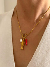 Fish & Chili Pendant Link Chain Necklace