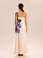 Strapless Floral Print Maxi Dress