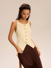 Knit Button-Front Tank Top