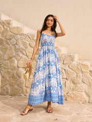 Bohemian Floral Print Maxi Dress