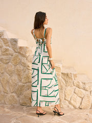 Geometric Print Maxi Dress