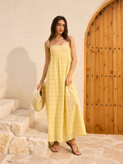 Eyelet Backless Maxi Dress
