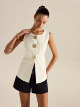 Metal Decor Sleeveless Vest