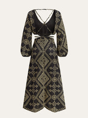 Embroidered Cut-out Maxi Dress