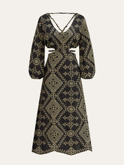 Embroidered Cut-out Maxi Dress