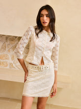 Lace Belted Skirt Set