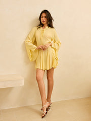 Tie-Front Flared Sleeve Dress