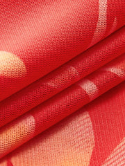 Semi-Sheer Ruffled Floral Halter Dress